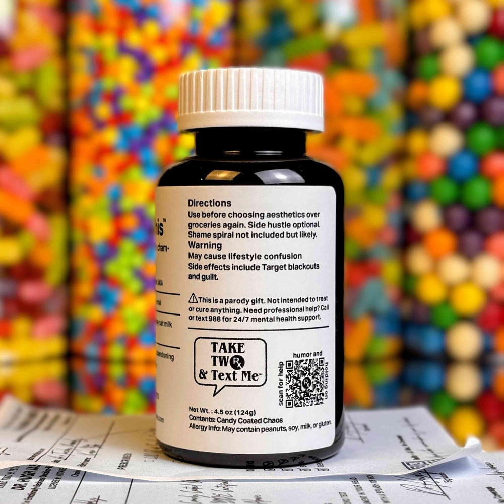 I Can't Afford This adulting is hard gift prescription bottle by Take Two & Text Me