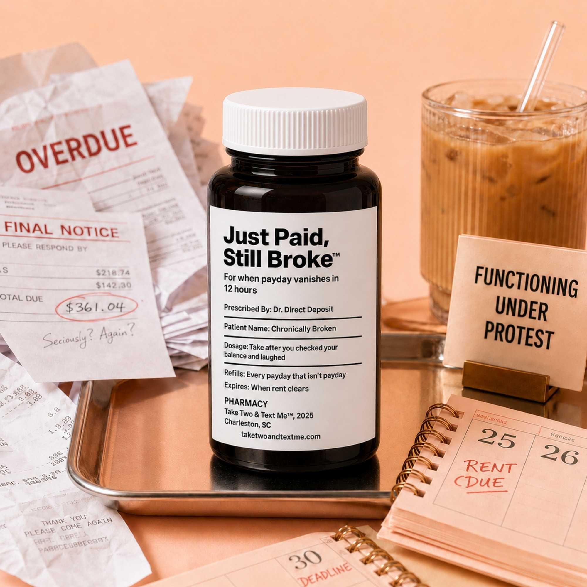 Bills Bills Bills and Mentally Moisturized candy gifts with cute sayings for adulting triage by Take Two & Text Me