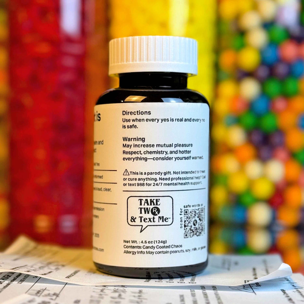 Consent is Sexy funny gift for friend prescription bottle by Take Two & Text Me