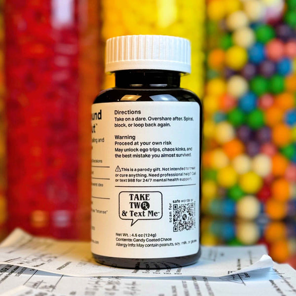 Back label warning and details for F Around and Find Out adult novelty item
