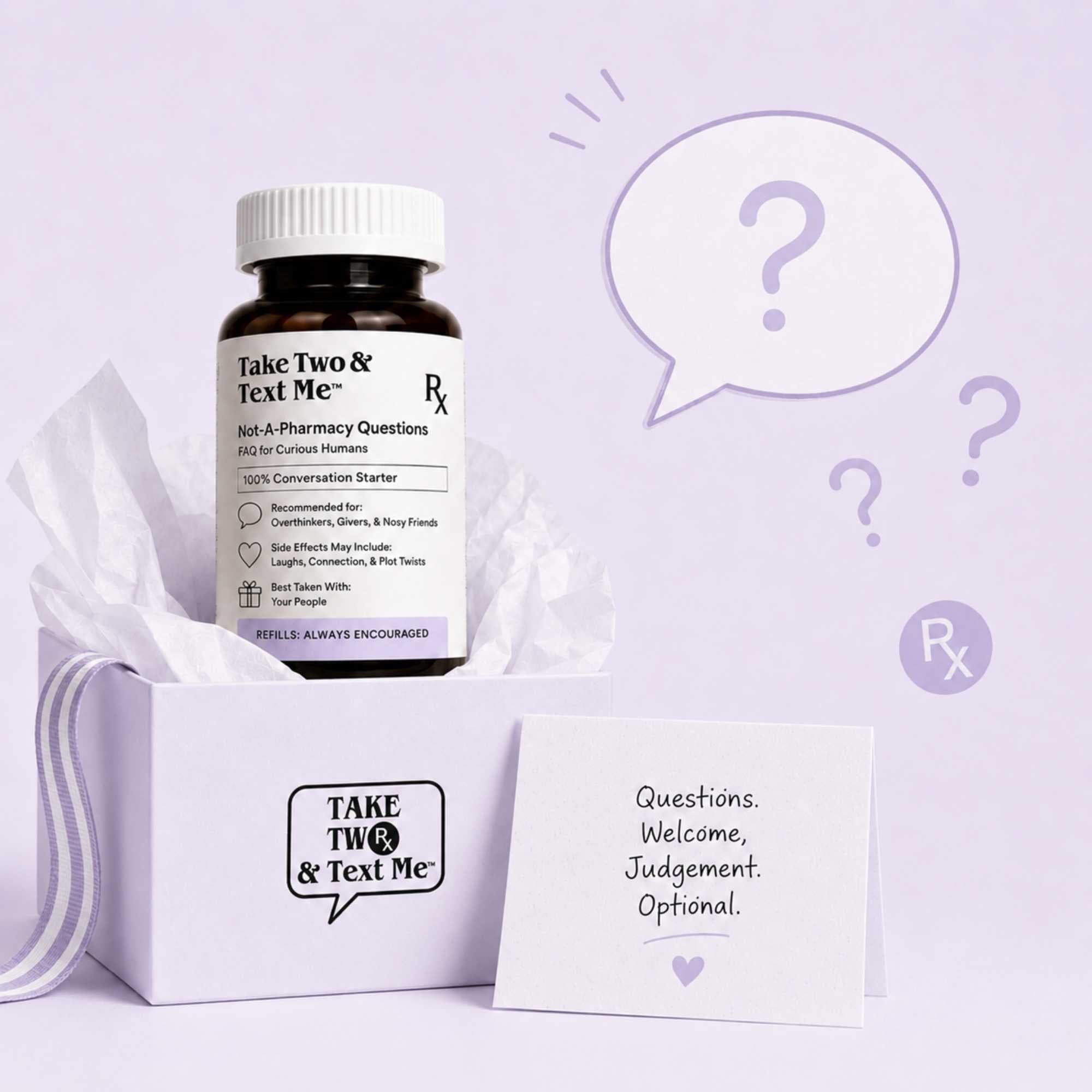 What is in the box product graphic for funny astrology gifts and zodiac prescription bottle collection by Take Two & Text Me