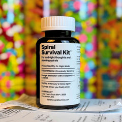 Spiral Survival Kit funny bestie gift prescription bottle by Take Two & Text Me