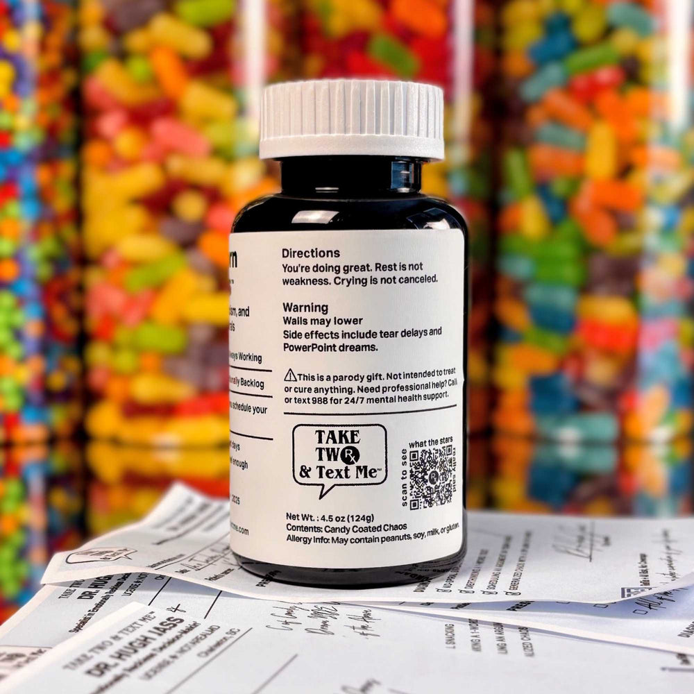 Capricorn Crystals funny Capricorn gifts prescription bottle front label by Take Two & Text Me