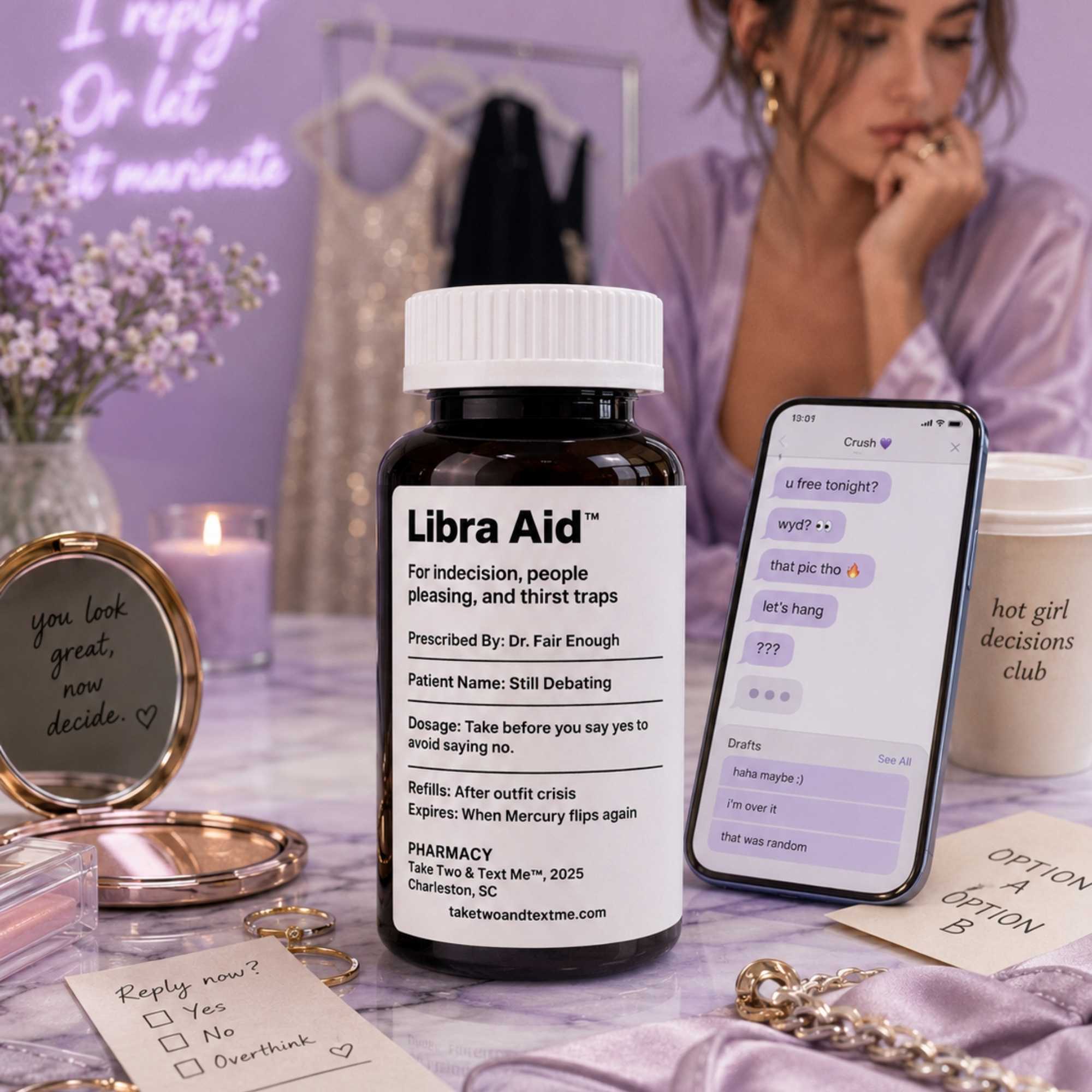 Libra Aid funny Libra gifts prescription bottle and astrology gag gift by Take Two & Text Me