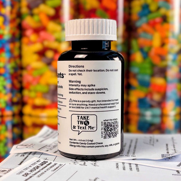 Back label grudge holding warnings and directions for Scorpio Suppressants funny astrology gift