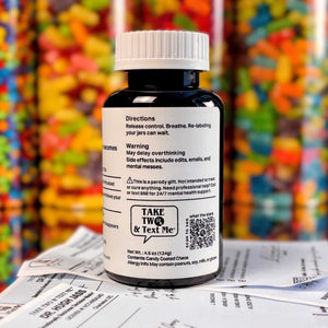 Back label overthinking warnings and directions for Virgo Vials funny astrology gift bottle