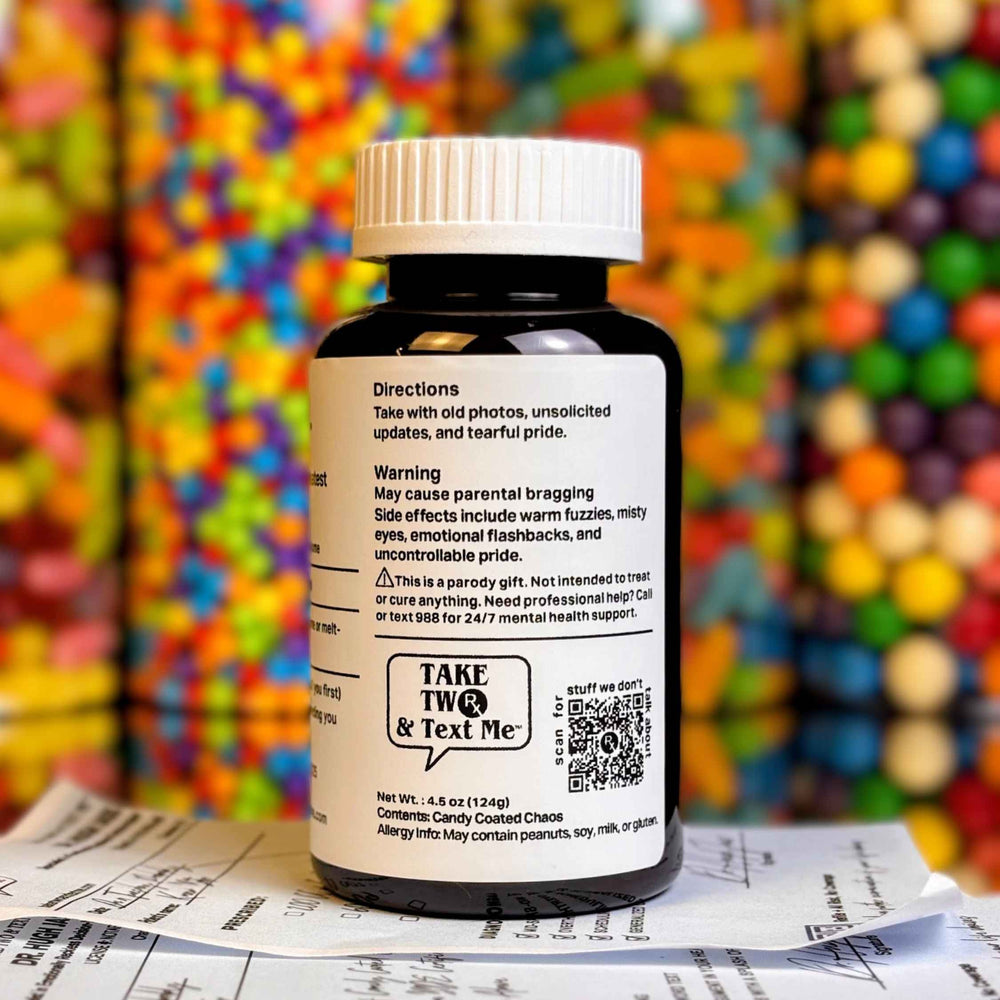 Raised Me Right funny parent appreciation prescription bottle gift by Take Two & Text Me