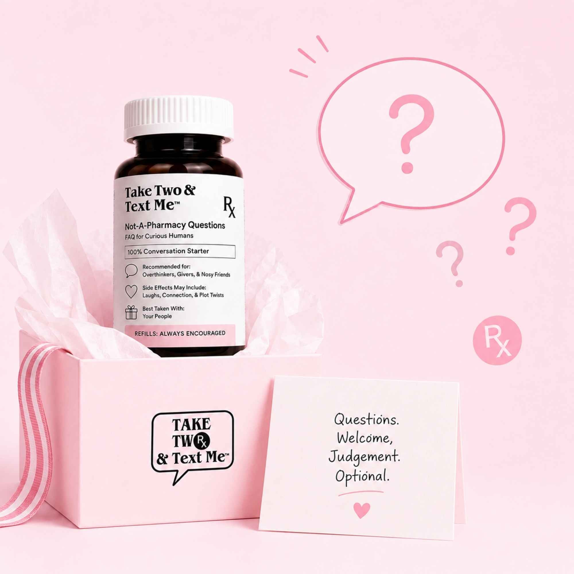 What is in the box product graphic for Red Flag Rx funny dating gag gifts collection by Take Two & Text Me